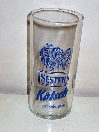 beer glass from the Sester brewery in Germany with the inscription 'Sester Kolsch Rein Obergarig'