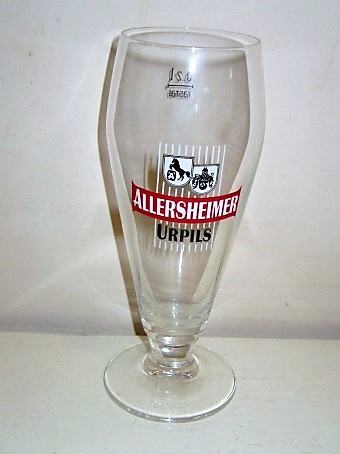 beer glass from the Allersheim brewery in Germany with the inscription 'Allersheimer Urpils'