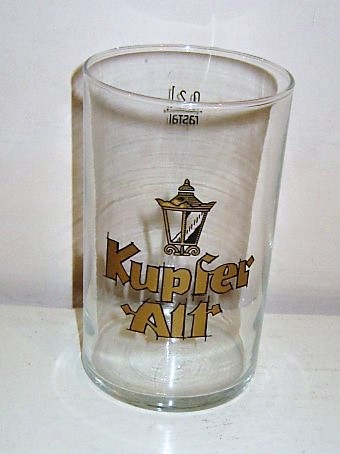 beer glass from the Erzquell Biestein brewery in Germany with the inscription 'Kupfer Alt'