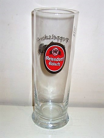 beer glass from the Heinrich Reissdorf brewery in Germany with the inscription 'Reissdorf Kolsch '