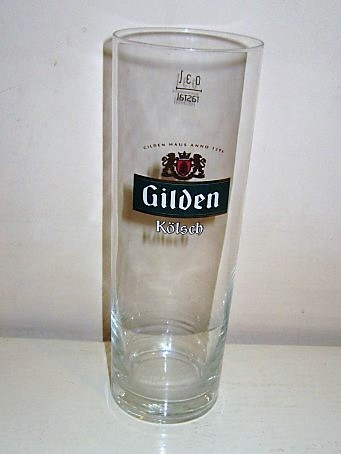 beer glass from the Gilden  brewery in Germany with the inscription 'Gilden Kolsch'
