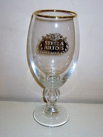 beer glass from the Stella Artois brewery in Belgium with the inscription 'Stella Artois Anno 1366'