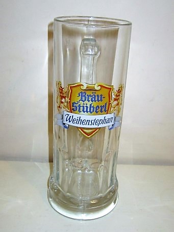 beer glass from the Weihenstephan brewery in Germany with the inscription 'Brau Stuberl Weihenstephan'