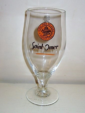 beer glass from the Saint-Omer brewery in France with the inscription 'Saint-Omer Biere Fine Du Nord Depuis 1866'