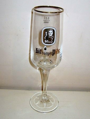 beer glass from the Bitburger brewery in Germany with the inscription 'Bitburger Pils, Bitburger Pils'