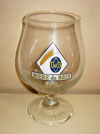 beer glass from the Biere De Brie brewery in France with the inscription 'BDB Biere De Brie'
