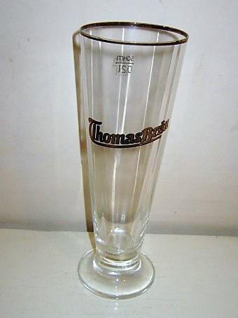 beer glass from the Paulaner brewery in Germany with the inscription 'Thomas Brau'