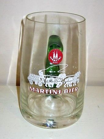 beer glass from the Einbecker Brauhaus brewery in Germany with the inscription 'Martini Bier, Martini Biers'