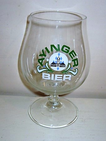 beer glass from the Ayinger brewery in Germany with the inscription 'Ayinger Bier'