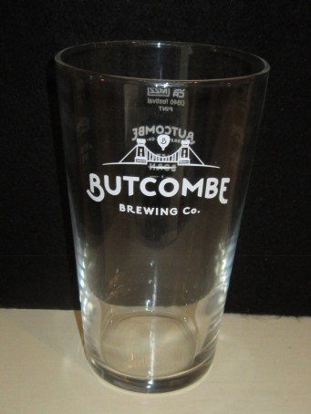 beer glass from the Butcombe brewery in England with the inscription 'Butcombe Brewing Co'
