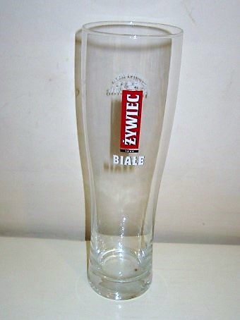 beer glass from the Zywiec brewery in Poland with the inscription 'Zywiec Bial 1856'