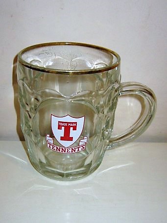 beer glass from the Tennent's brewery in Scotland with the inscription 'Tennent's Trade Mark'