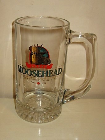 beer glass from the Moosehead Breweries Ltd brewery in Canada with the inscription 'Moosehead Lager Quality & Tradtion Since 1867'