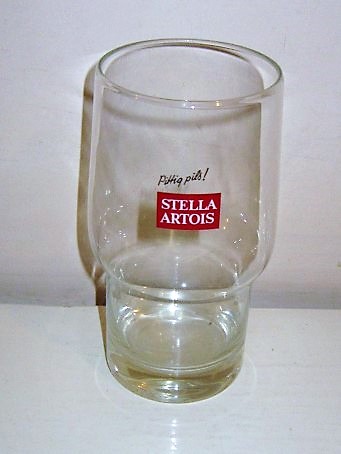 beer glass from the Stella Artois brewery in Belgium with the inscription 'Stella Artois'