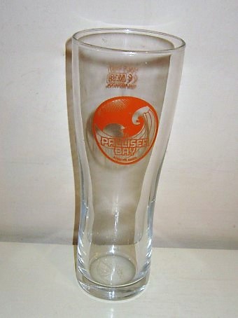 beer glass from the Stonehouse  brewery in England with the inscription 'Palliser Bay, Kiwi Pilsner'