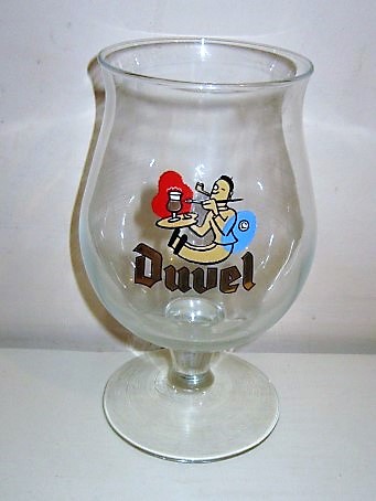 beer glass from the Duvel Moortgat brewery in Belgium with the inscription 'Duvel'