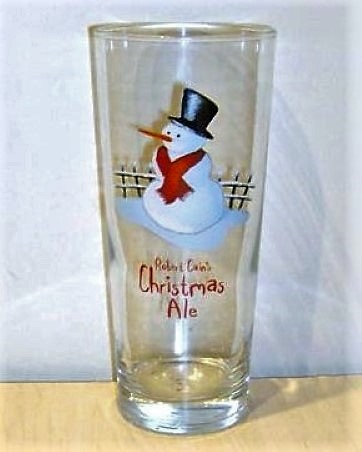 beer glass from the Robert Cain's brewery in England with the inscription 'Robert Cain's Christmas Ale'