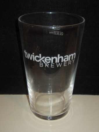 beer glass from the Twickenham brewery in England with the inscription 'Twickenham Brewery'