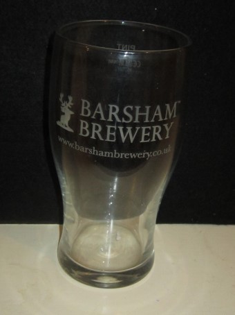beer glass from the Barsham brewery in England with the inscription 'Barsham Brewery www.barshambrewery.co.uk'