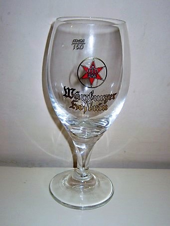 beer glass from the Wrzburger Hofbru brewery in Germany with the inscription 'Wurzburger Hofbrau'