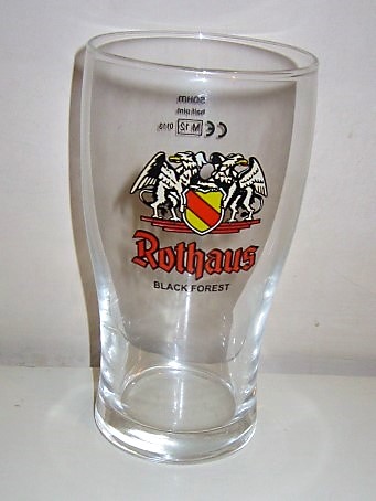 beer glass from the Badische Staatsbrauerei Rothaus brewery in Germany with the inscription 'Rothaus Black Forest'