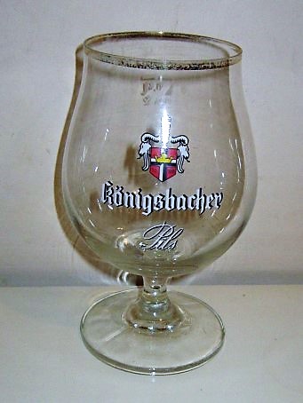 beer glass from the Konigsbacher brewery in Germany with the inscription 'Konigsbacher Pils'