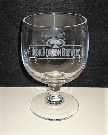 beer glass from the Hook Norton brewery in England with the inscription 'Hook Norton Brewery'