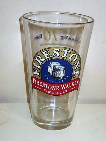 beer glass from the Firestone Walker brewery in U.S.A. with the inscription 'Firstone Trade Mark, Firestone Walker Fine Ales'