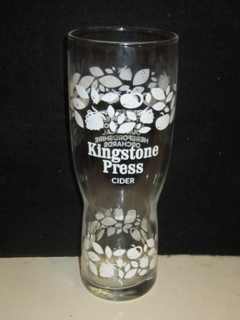 beer glass from the Aston Manor brewery in England with the inscription 'Kingstone Press Cider'