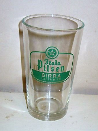 beer glass from the Itala brewery in Italy with the inscription 'Itala Pilsen Birra Lager Beer'