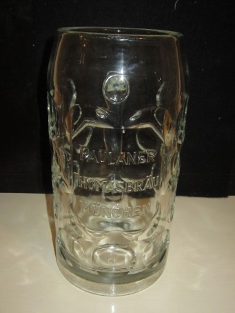beer glass from the Paulaner brewery in Germany with the inscription 'Paulaner Thomasbraw Munchen'