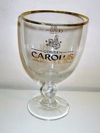 beer glass from the Het Anker brewery in Belgium with the inscription 'Gouden Carolus'