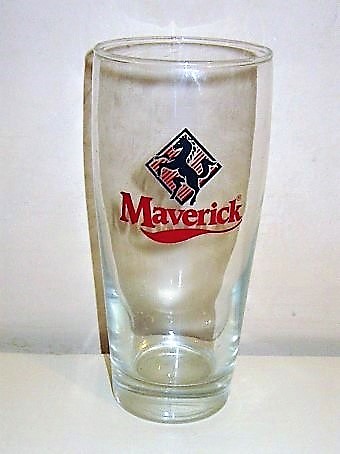 beer glass from the Maverick brewery in Belgium with the inscription 'Maverick'