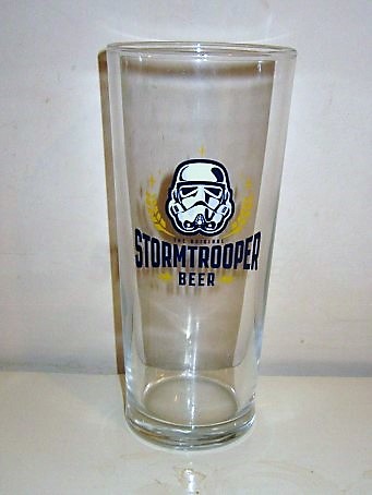 beer glass from the Stormtrooper  brewery in England with the inscription 'The Original Stormtrooper Beer'