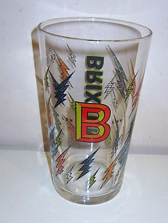 beer glass from the Brixton brewery in England with the inscription 'B'
