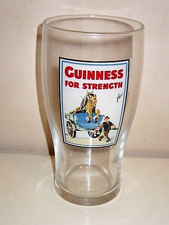 beer glass from the Guinness  brewery in Ireland with the inscription 'Guinness For Strenght'