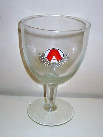 beer glass from the Stella Artois brewery in Belgium with the inscription 'Stella Artois'