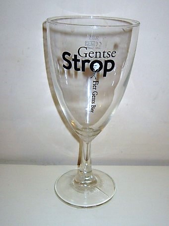 beer glass from the Roman brewery in Belgium with the inscription 'Gentse Strop Fier Gents Bier'