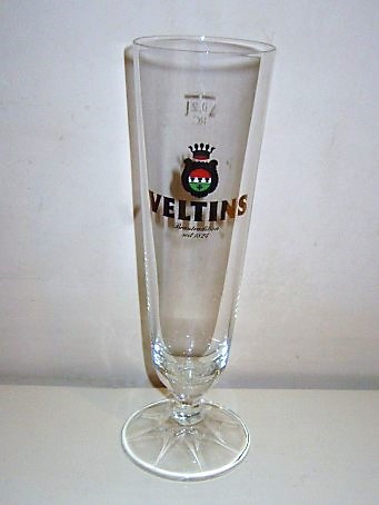 beer glass from the Veltins  brewery in Germany with the inscription 'Veltins Brau Tradition Seit 1824'