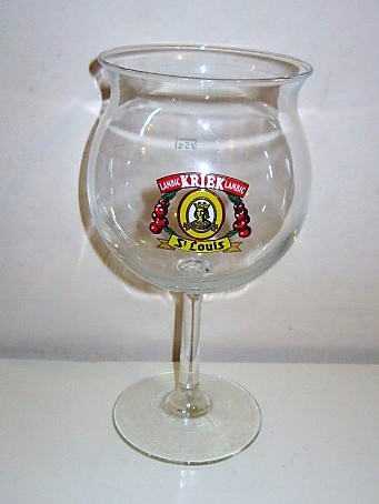 beer glass from the Van Honsebrouck brewery in Belgium with the inscription 'Lambic Kriek Lambic St Louis'