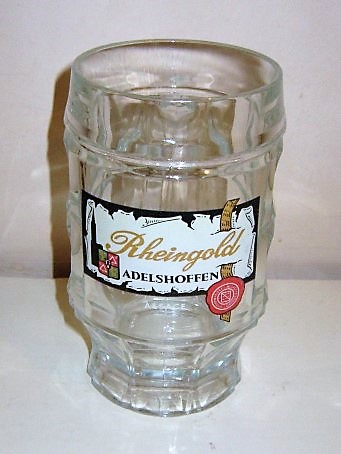 beer glass from the Adelshoffen brewery in France with the inscription 'Rheingold Adelshoffen Alsace'