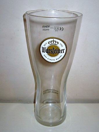 beer glass from the Warsteiner brewery in Germany with the inscription 'Warsteiner Seit 1753 Das Einzig Wahre'
