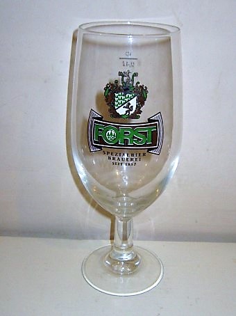 beer glass from the Forst brewery in Italy with the inscription 'Frost Spezialbier Brauerei Seit 1857'