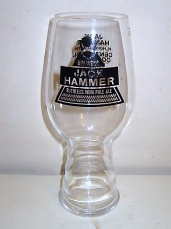 beer glass from the Brew Dog brewery in Scotland with the inscription 'Brewdog Jack Hammer Ruthless India Pal Ale'