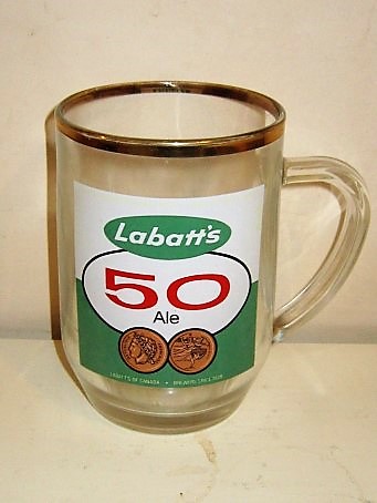 beer glass from the Labbatt's brewery in Canada with the inscription 'Labbatt's 50 Ale Labatt's Of Canada Brewing Since 1828'