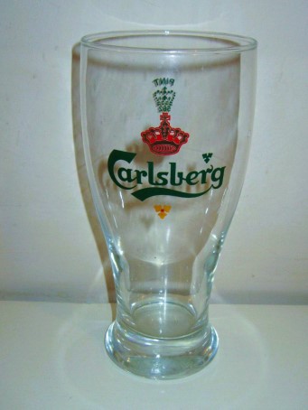 beer glass from the Carlsberg brewery in Denmark with the inscription 'Carlsberg'