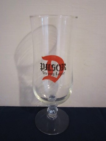 beer glass from the Lamot brewery in Belgium with the inscription 'D Pilsor Strong Lager'