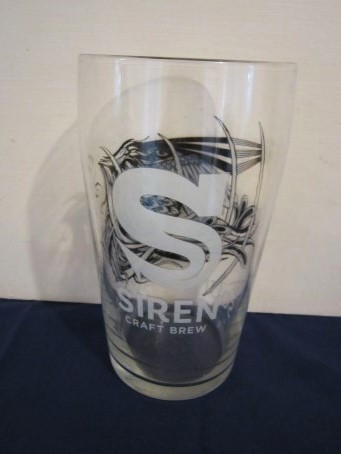 beer glass from the Siren brewery in England with the inscription 'Siren Craft Brew'