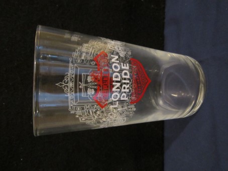 beer glass from the Fuller's brewery in England with the inscription 'Fullers London Pride Original Ale'
