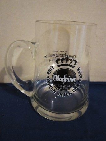 beer glass from the Warsteiner brewery in Germany with the inscription 'Warsteiner Premium verum Eine Konigin Unter Den Bieren'